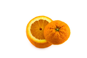 Image showing Open orange with bottom isolated