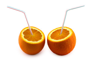 Image showing Orange juice from orange isolated