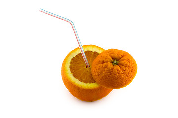 Image showing Orange juice from orange isolated