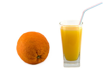 Image showing Orange and orange juice isolated
