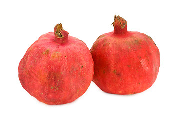 Image showing Two pomegranates isolated on white background