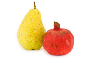 Image showing Pear and pomegranate isolated on white background