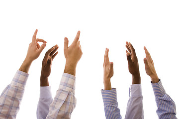 Image showing multiracial hands