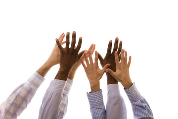 Image showing multiracial hands