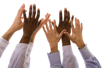 Image showing multiracial hands