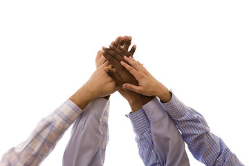 Image showing united multiracial hands