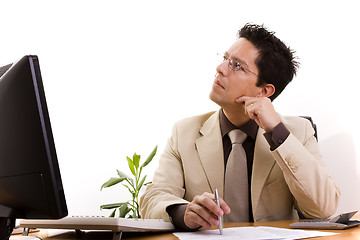 Image showing businessman working at his office 