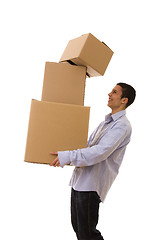 Image showing holding a stack of parcels