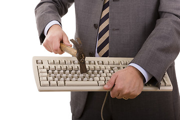 Image showing destroying the keyboard