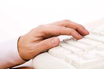 Image showing hand typing in a keyboard