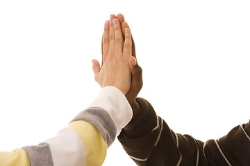 Image showing multiracial hands clapping