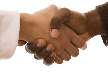 Image showing multirracial handshake