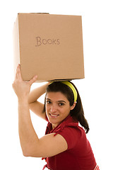 Image showing woman with a box over her head