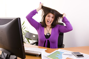 Image showing Businesswoman stress