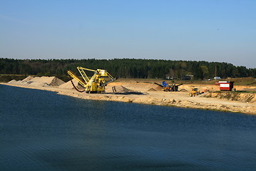 Image showing  Open crushed rocks and gravel quarry