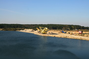 Image showing  Open crushed rocks and gravel quarry