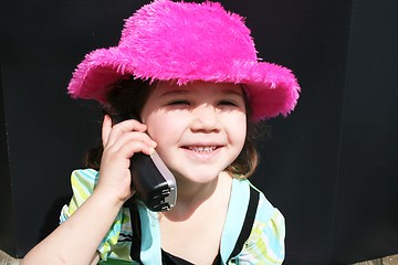 Image showing Little girl on phone