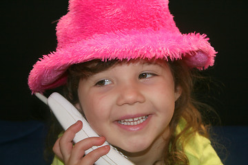 Image showing Pretty girl in pink hat