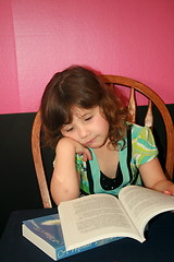 Image showing Little girl reading