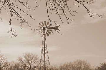 Image showing Windmill in sepia
