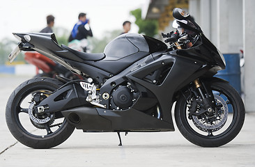 Image showing Black motorbike