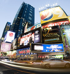 Image showing times square new york taxi movement