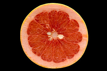 Image showing Grapefruit isolated on black background with clipping path