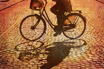 Image showing Retro cyclist