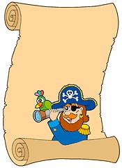 Image showing Parchment with pirate and spyglass