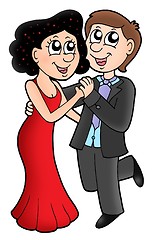 Image showing Cartoon dancing couple