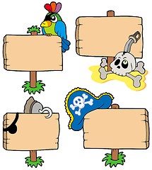 Image showing Pirate wooden signs collection