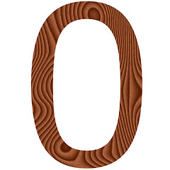 Image showing Wooden Number 0