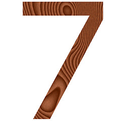 Image showing Wooden Number 7