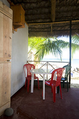 Image showing native restaurant Corn Island Nicaragua beachfront