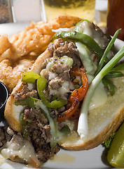 Image showing philly cheese steak sandwich