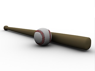 Image showing Baseball and bat