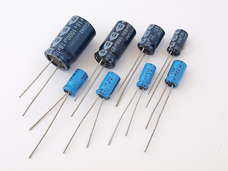 Image showing Assorted capacitors.    