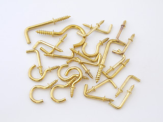 Image showing Assorted brass hookes.