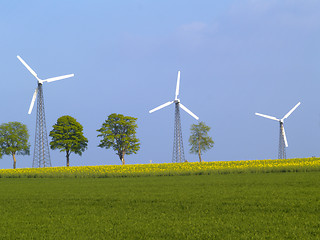 Image showing three wind power plants