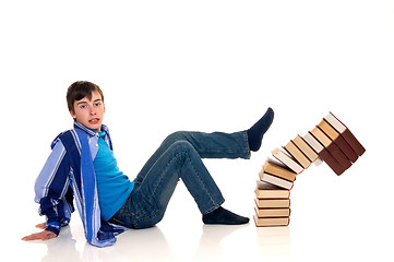 Image showing Teenager schoolboy