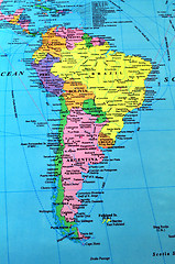 Image showing South America map