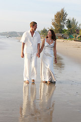 Image showing Couple on the beach.