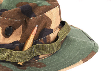 Image showing Military Hat With Bullet