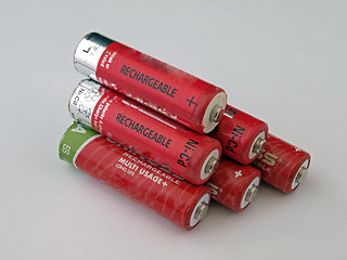 Image showing Six rechargeable batteries.