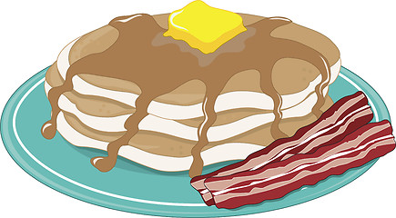 Image showing Pancakes Bacon