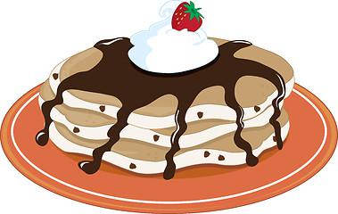 Image showing Pancakes Chocolate