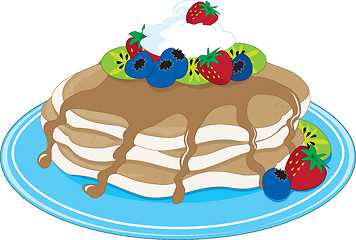 Image showing Pancakes Fruit