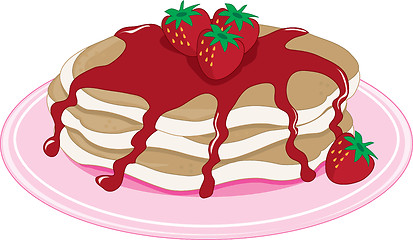 Image showing Pancakes Strawberry