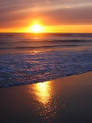 Image showing Sunset at Orre beach in Norway