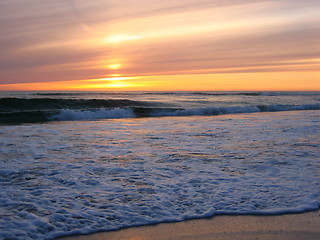 Image showing Sunset at Orre beach in Norway